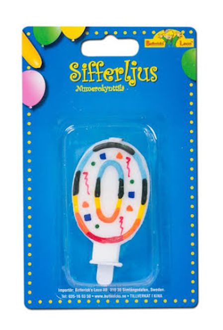 Hovedbilde Kakelys Hvit Med Farger 0-Tall 7 cm Buttericks