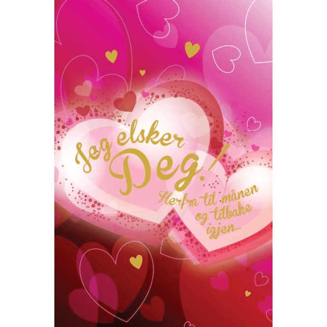 Hovedbilde Valentinekort Dobbelt Med Rød Konvolutt - Jeg ...