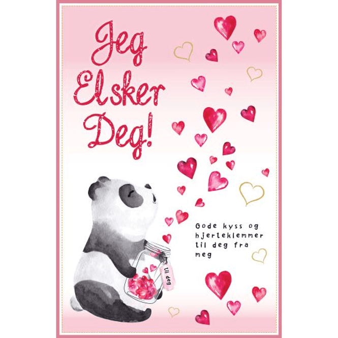 Hovedbilde Valentinekort Dobbelt Med Rød Konvolutt - Jeg ...