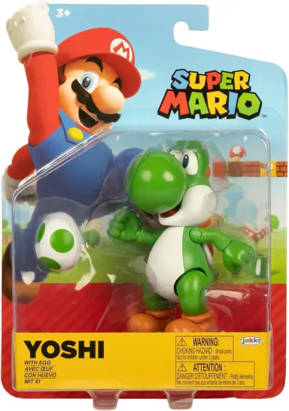 Super Mario Figur 10 cm - Green Yoshi Med Green Egg