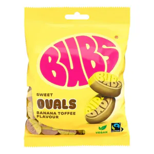 Hovedbilde Bubs Sweet Ovals Banana Toffee Flavour 90g