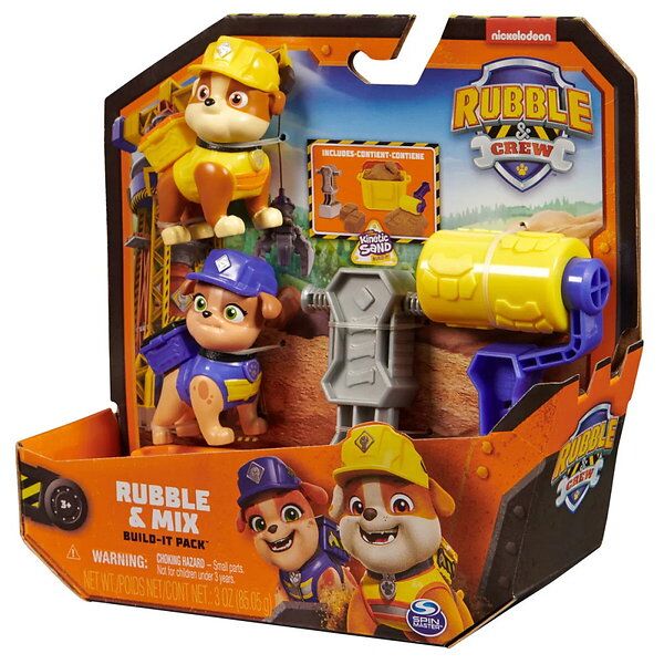 Paw Patrol Rubble & Crew Rubble & Mix Build-It Pack Kinetic Sand